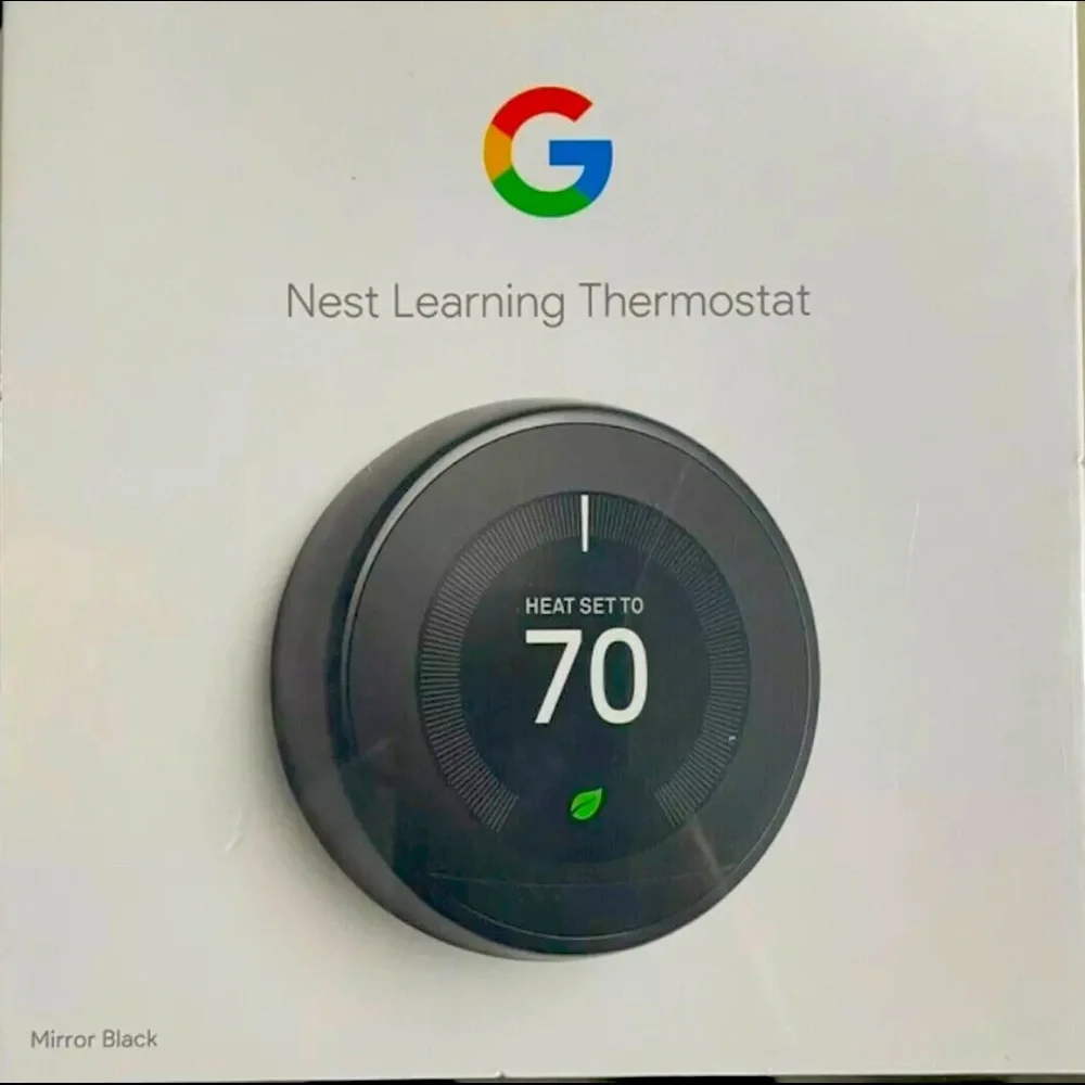 Nest T3018US 3rd Gen Programmable Thermostat Mirror Black